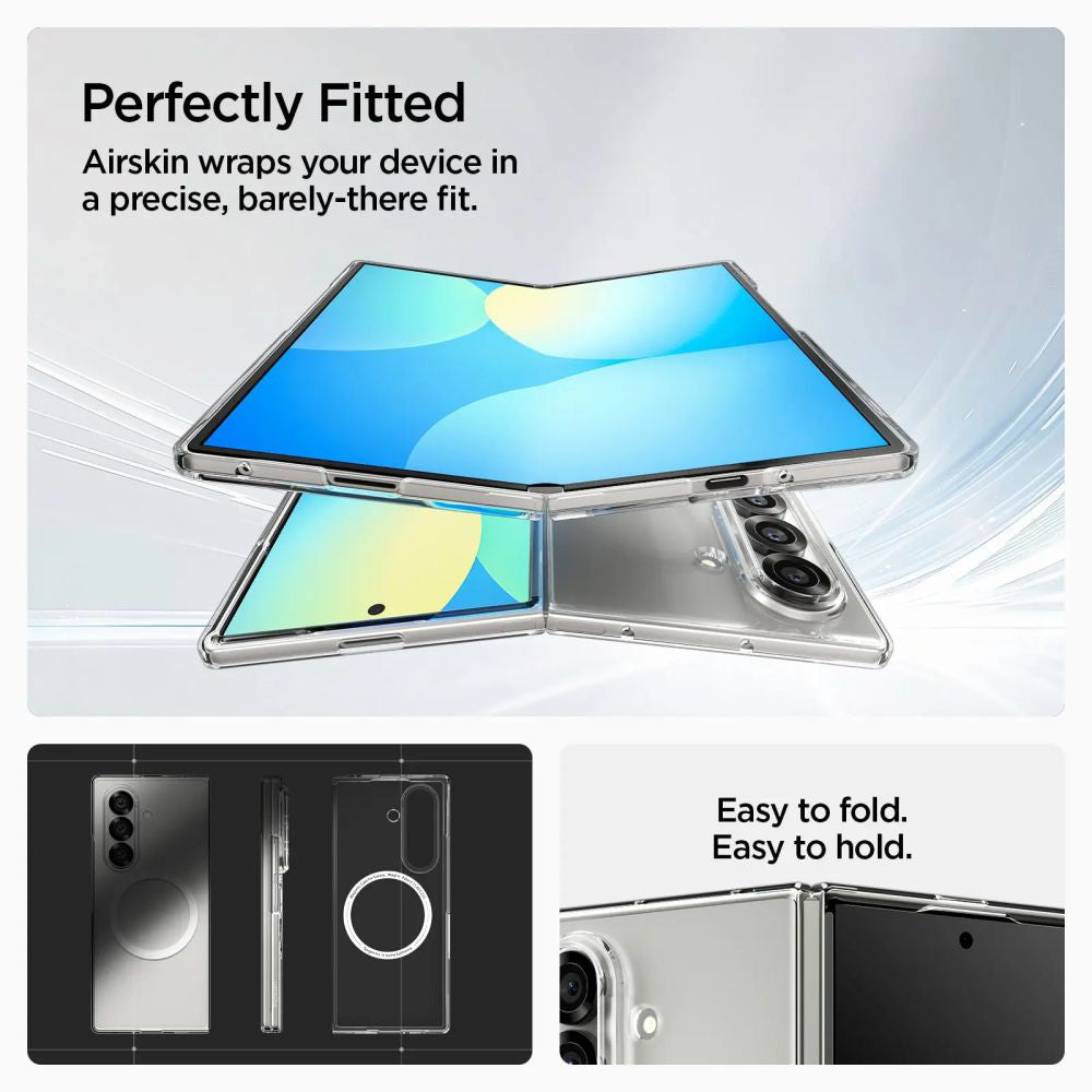 Puzdro MagSafe pre Samsung Galaxy Z Fold7 F966, Spigen, Air Skin, Transparentné ACS09545