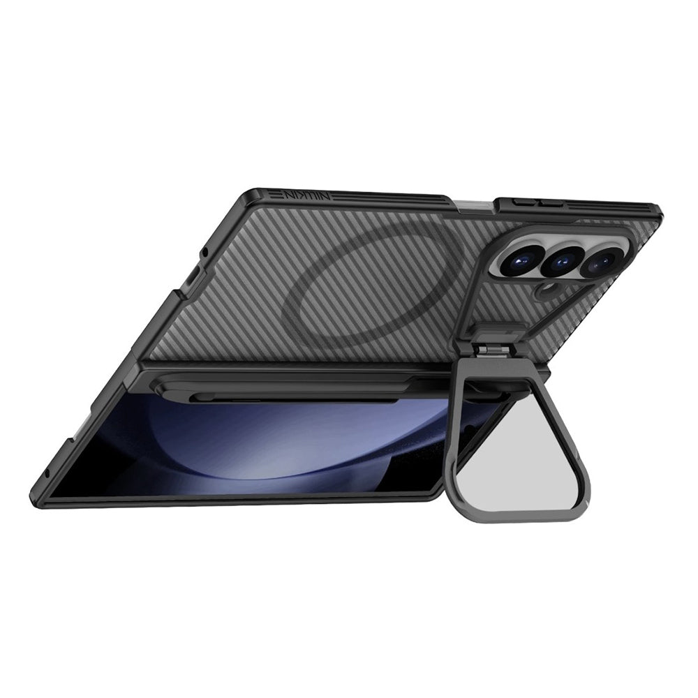 MagSafe puzdro pre Samsung Galaxy Z Fold8 Ultra F976, Nillkin, CamShield Pro s priehľadným krytom objektívu a držiakom na S-Pen, čierne priehľadné