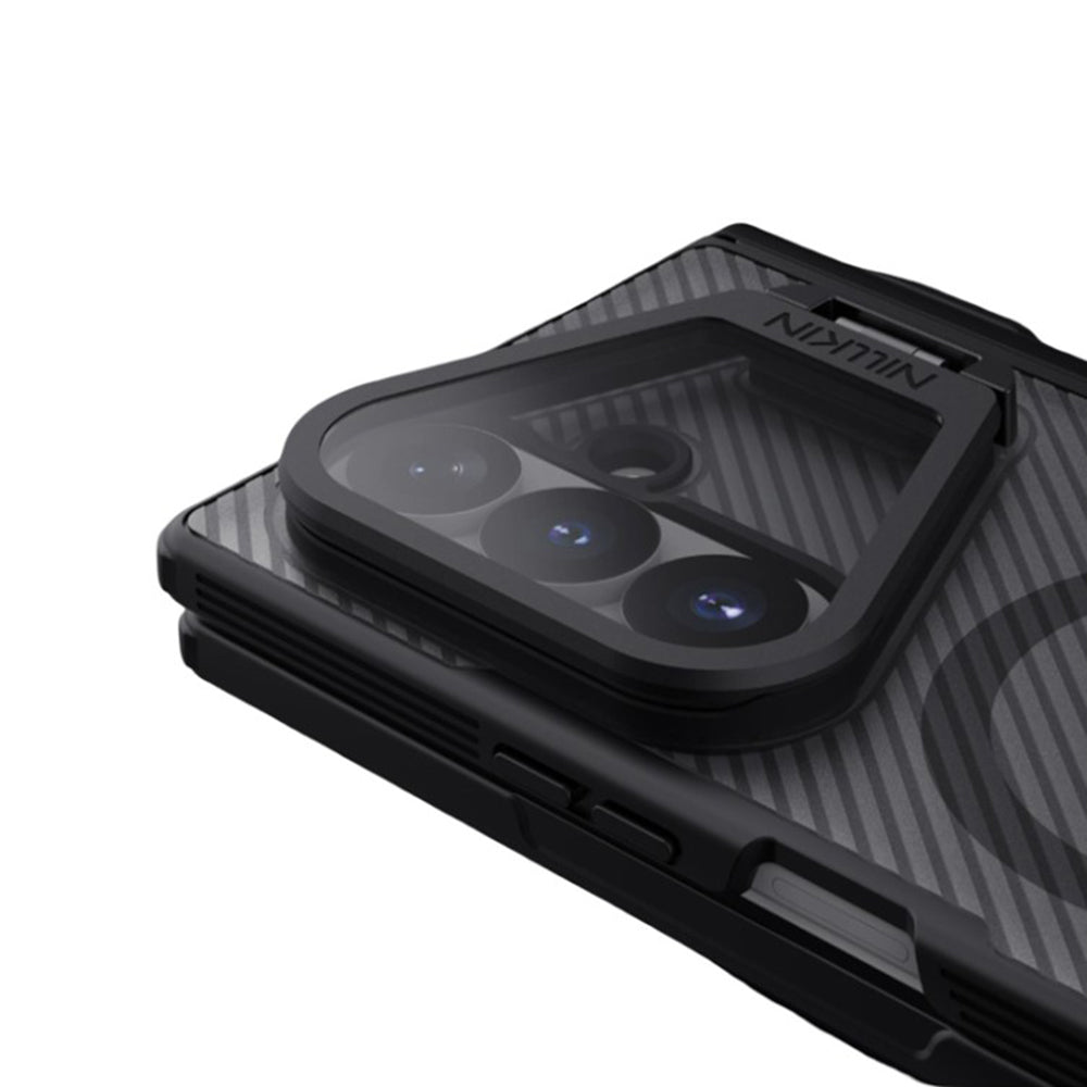MagSafe puzdro pre Samsung Galaxy Z Fold8 Ultra F976, Nillkin, CamShield Pro s priehľadným krytom objektívu a držiakom na S-Pen, čierne priehľadné