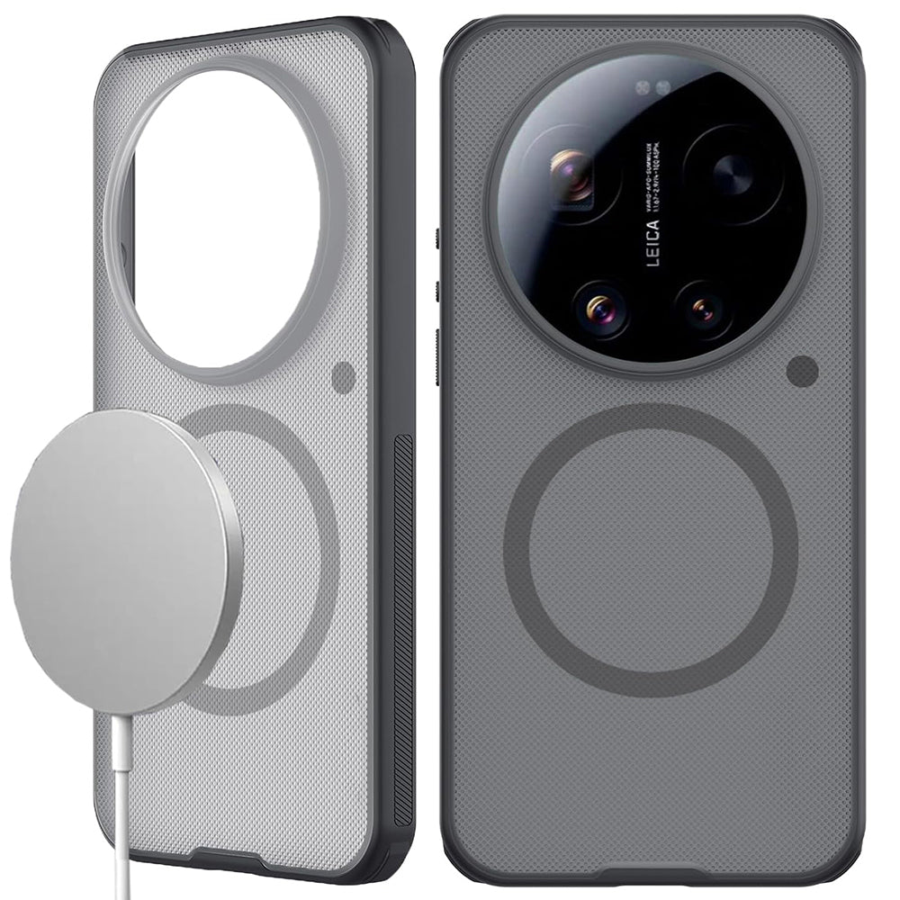 MagSafe Case for Xiaomi 17 Ultra, Nillkin, Super Shield Pro, Black Satin Transparent