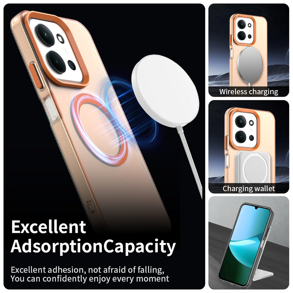 MagSafe puzdro pre Xiaomi Poco C85 4G / Redmi 15C 5G / 15C 4G, Techsuit, CandyCase, Oranžové