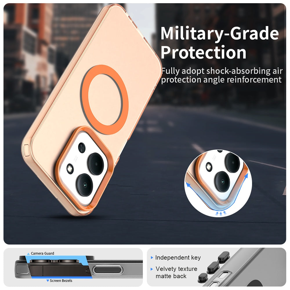 MagSafe puzdro pre Xiaomi Poco C85 4G / Redmi 15C 5G / 15C 4G, Techsuit, CandyCase, Oranžové