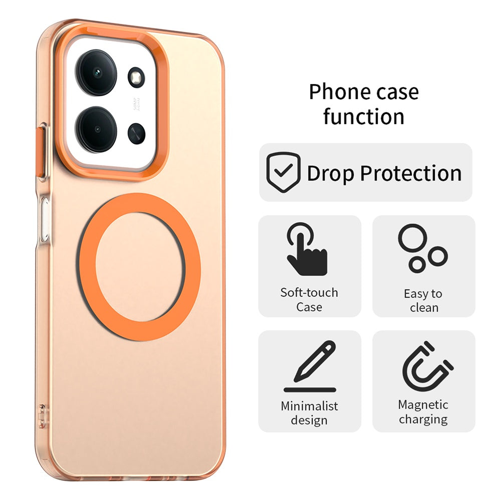 MagSafe puzdro pre Xiaomi Poco C85 4G / Redmi 15C 5G / 15C 4G, Techsuit, CandyCase, Oranžové