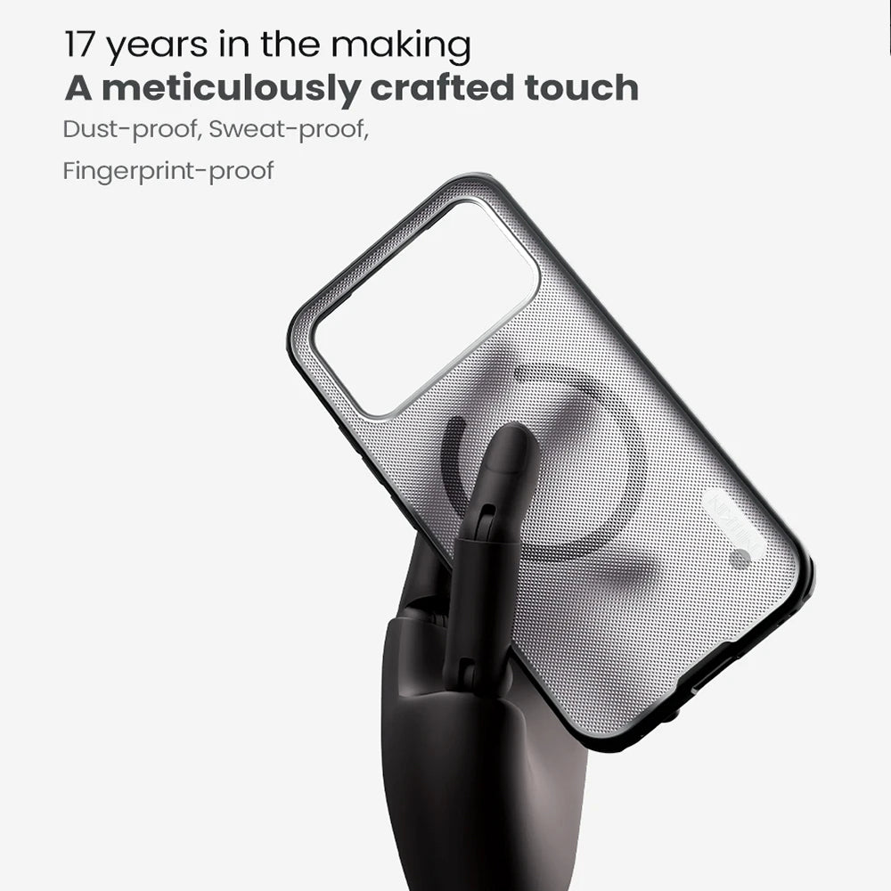 MagSafe puzdro pre Xiaomi Poco F8 Ultra, Nillkin, Super Shield Pro, Čierne Priehľadné Matné