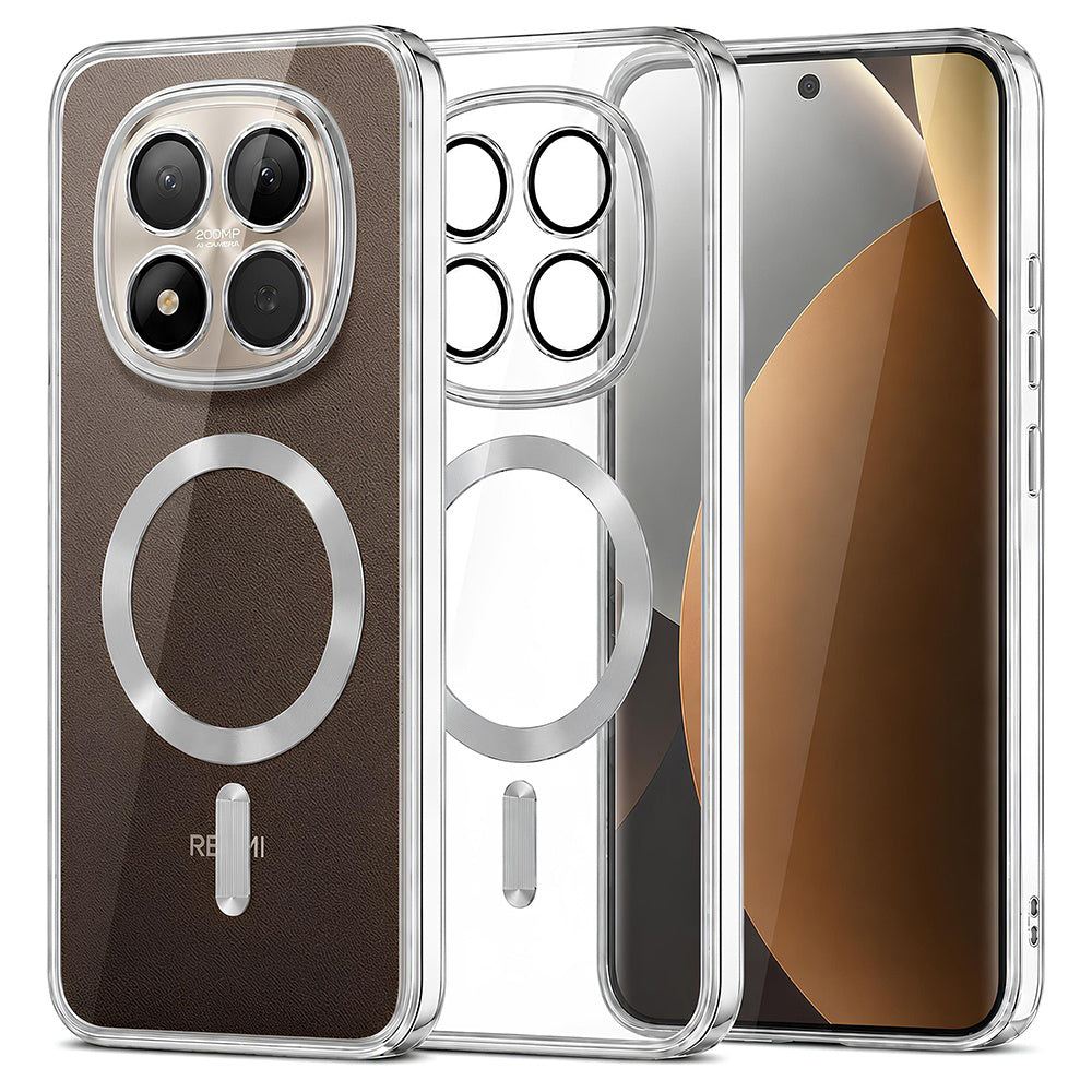 MagSafe puzdro pre Xiaomi Poco M8 Pro / Redmi Note 15 Pro+ 5G, Techsuit, Luxury Crystal, Strieborné