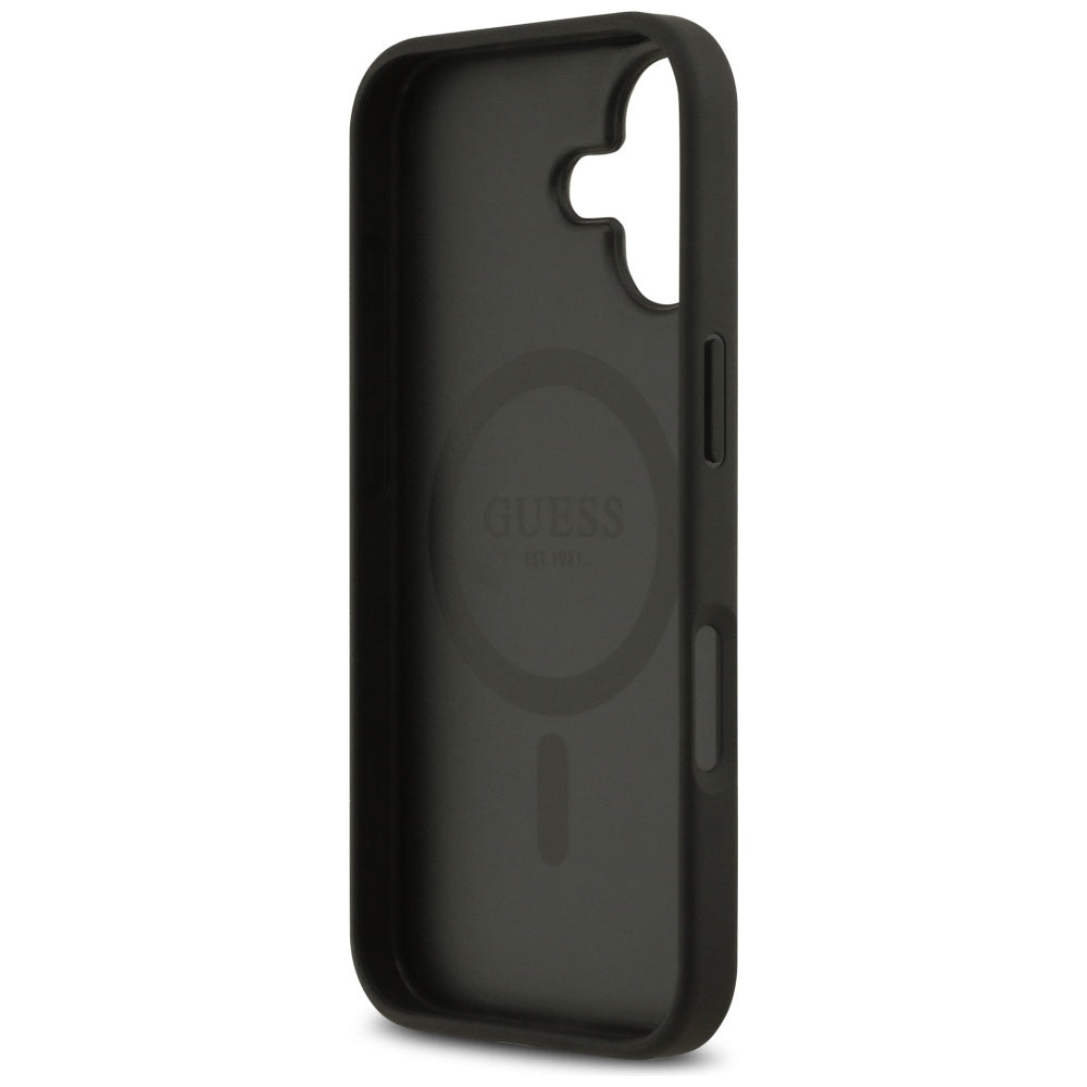 Puzdro MagSafe pre Apple iPhone 17, Guess, 4G Circle Classic Logo, Čierne
