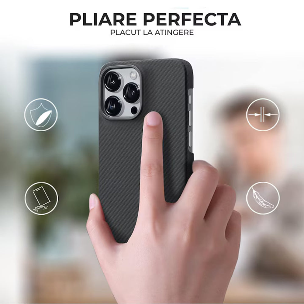 Puzdro MagSafe pre Apple iPhone 17 Pro Max, Techsuit, Aramid Fiber, Čierne