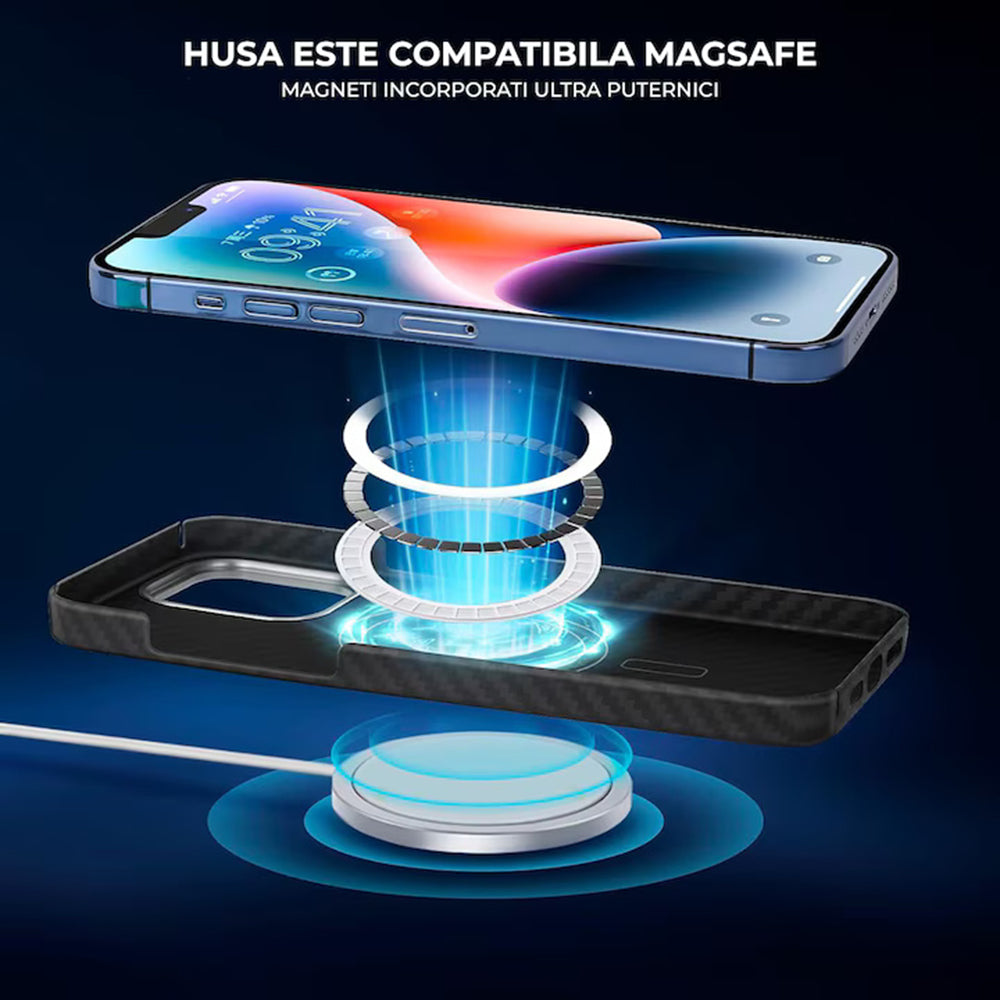 Puzdro MagSafe pre Apple iPhone 17 Pro Max, Techsuit, Aramid Fiber, Čierne