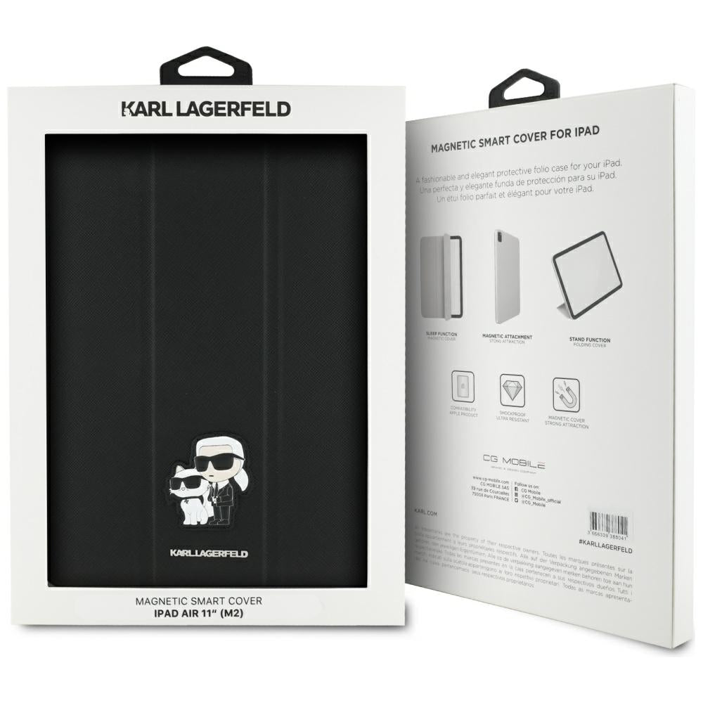 Case for Apple iPad Air 11 (2026) / iPad Air 11 (2025) / Air 11 (2024), Karl Lagerfeld, Saffiano Karl & Choupette, Black