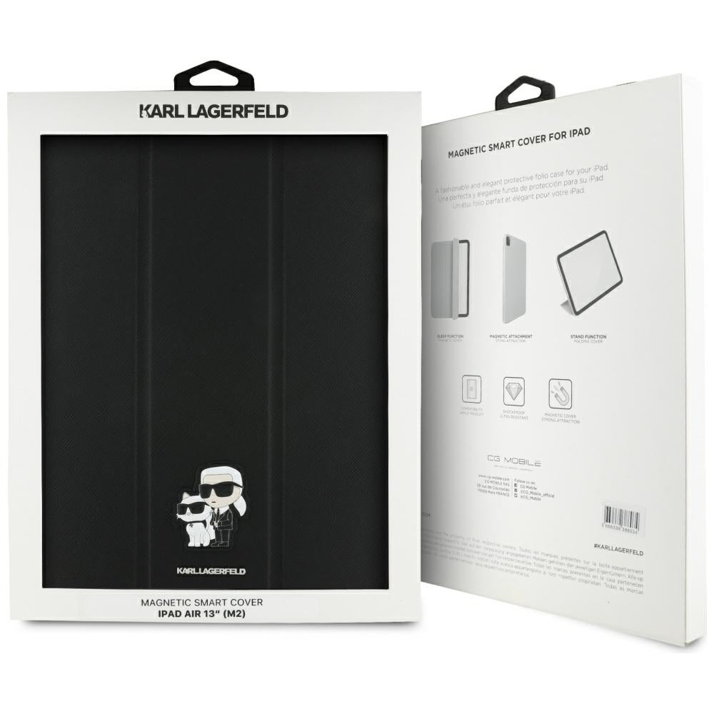 Case for Apple iPad Air 13 (2026) / Air 13 (2025) / Air 13 (2024), Karl Lagerfeld, Saffiano Karl & Choupette, Black