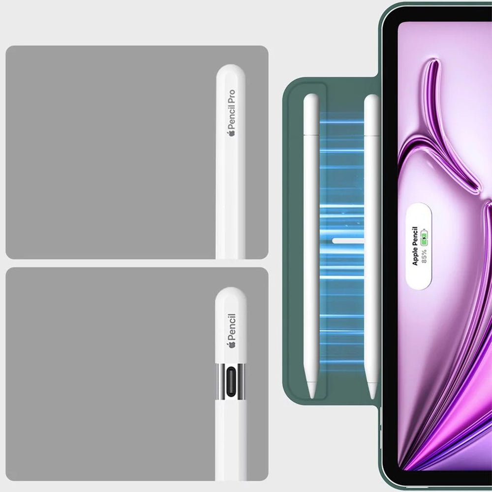 Puzdro pre Apple iPad Air 13 (2025) / Air 13 (2024) / Pro 12.9 (2022) / Pro 12.9 (2021) / Pro 12.9 (2020), ESR, Rebound, Saténová zelená