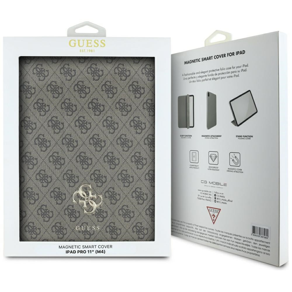 Puzdro pre Apple iPad Pro 11 (2024), Guess, 4G Big Logo, Hnedé