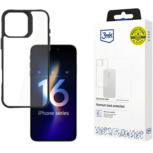 Puzdro pre Apple iPhone 16 Pro, 3MK, Satin Armour Case+, priehľadné