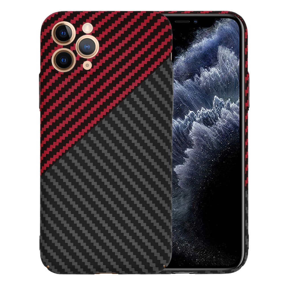 Puzdro pre Apple iPhone 11 Pro, Techsuit, Carbonite FiberShell, Čierno-červené