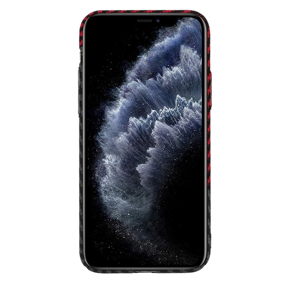 Puzdro pre Apple iPhone 11 Pro, Techsuit, Carbonite FiberShell, Čierno-červené