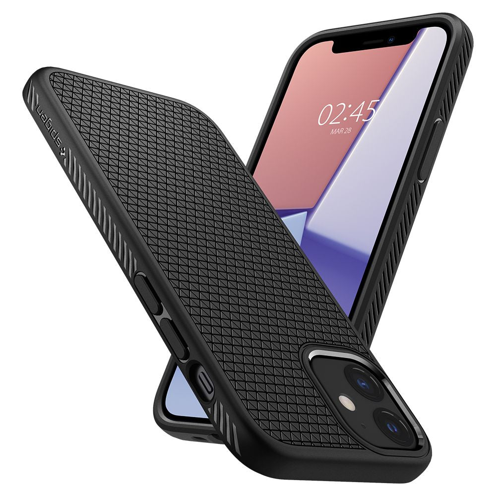 Puzdro pre Apple iPhone 12 / 12 Pro, Spigen, Liquid Air, Čierna ACS01701