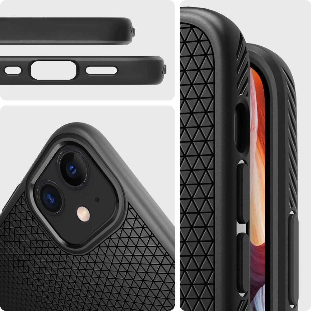 Puzdro pre Apple iPhone 12 / 12 Pro, Spigen, Liquid Air, Čierna ACS01701