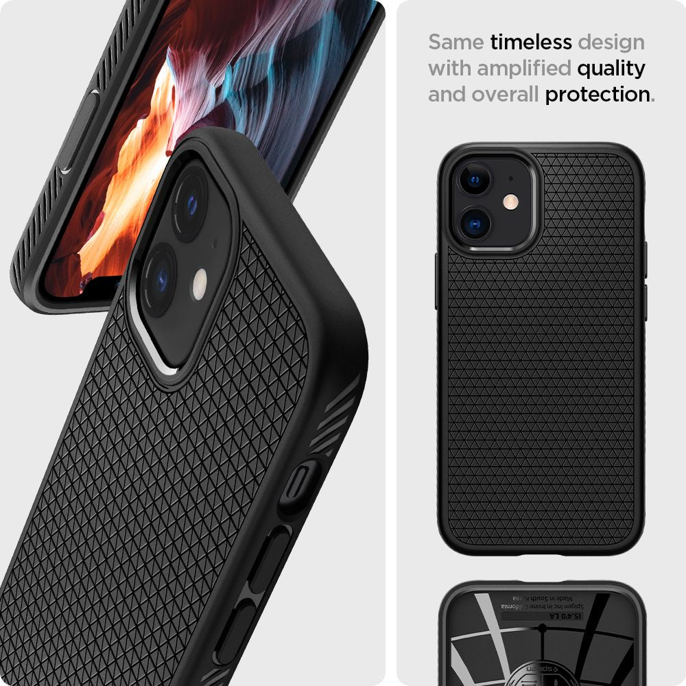 Puzdro pre Apple iPhone 12 / 12 Pro, Spigen, Liquid Air, Čierna ACS01701