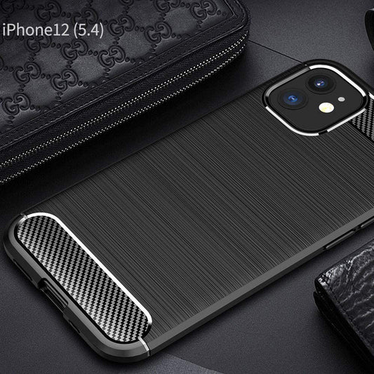 Puzdro pre Apple iPhone 12 mini, Techsuit, Karbón, Čierne