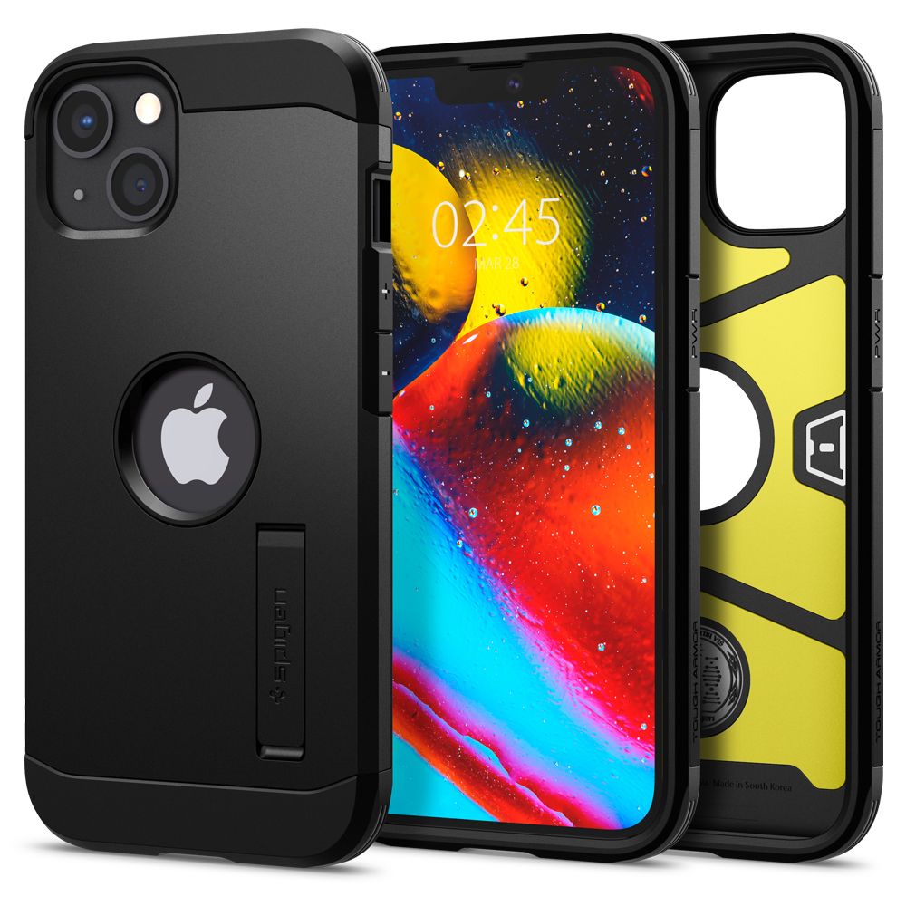 Puzdro pre Apple iPhone 13, Spigen, Tough Armor, Čierne ACS03539