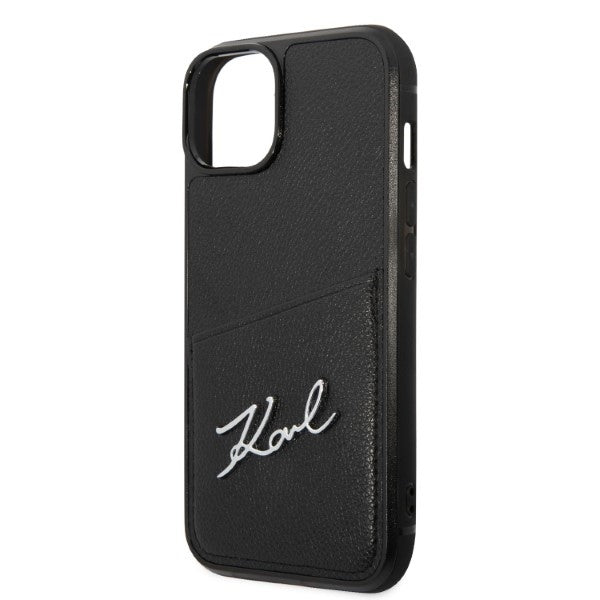 Puzdro pre Apple iPhone 14 Plus, Karl Lagerfeld, Cardslots Signature Logo, Čierne