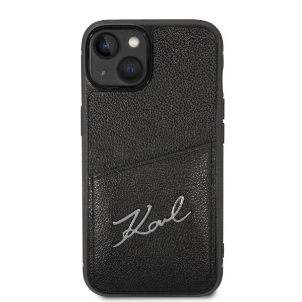 Puzdro pre Apple iPhone 14 Plus, Karl Lagerfeld, Cardslots Signature Logo, Čierne