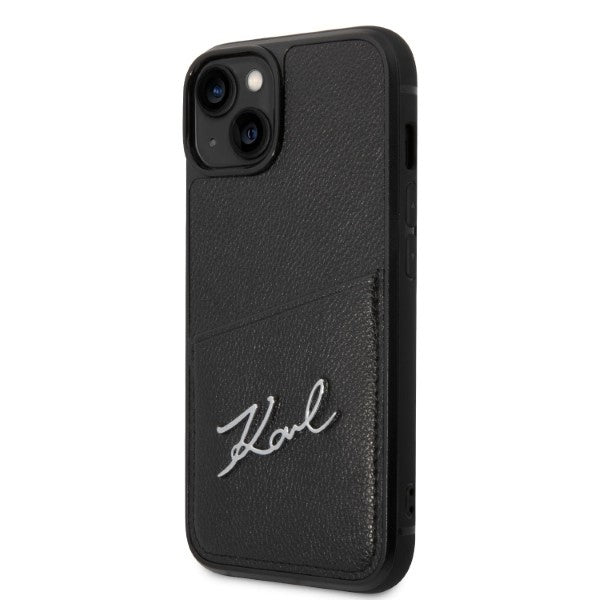 Puzdro pre Apple iPhone 14 Plus, Karl Lagerfeld, Cardslots Signature Logo, Čierne