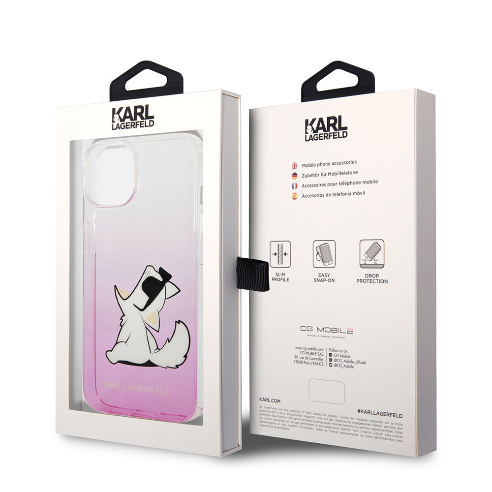 Puzdro pre Apple iPhone 14 Plus, Karl Lagerfeld, Choupette Fun, Ružová