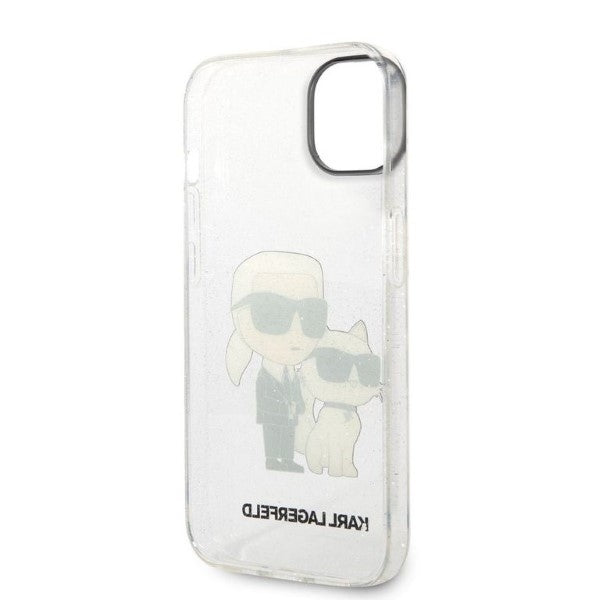 Puzdro pre Apple iPhone 14 Plus, Karl Lagerfeld, Glitter Karl & Choupette, Transparentné