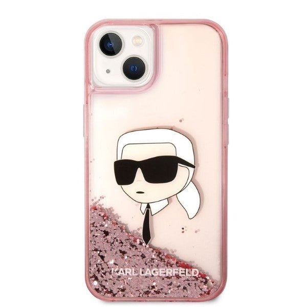 Puzdro pre Apple iPhone 14 Plus, Karl Lagerfeld, Glitter Karl's Head, Ružové