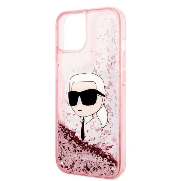 Puzdro pre Apple iPhone 14 Plus, Karl Lagerfeld, Glitter Karl's Head, Ružové