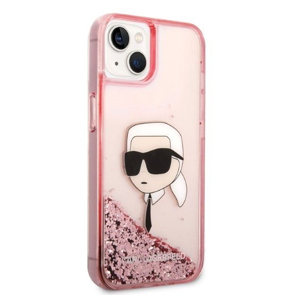 Puzdro pre Apple iPhone 14 Plus, Karl Lagerfeld, Glitter Karl's Head, Ružové