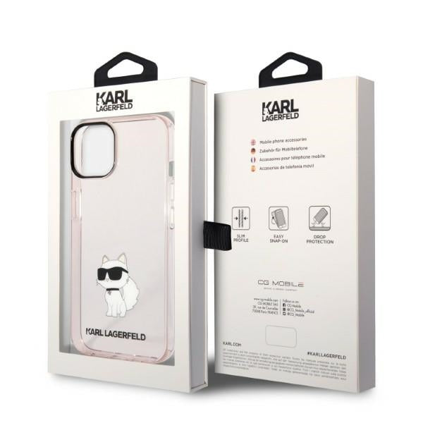 Puzdro pre Apple iPhone 14 Plus, Karl Lagerfeld, Ikonik Choupette, Ružová