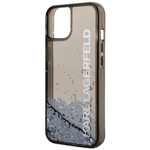 Puzdro pre Apple iPhone 14 Plus, Karl Lagerfeld, Liquid Glitter KL Logo, Čierne