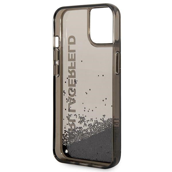 Puzdro pre Apple iPhone 14 Plus, Karl Lagerfeld, Liquid Glitter KL Logo, Čierne