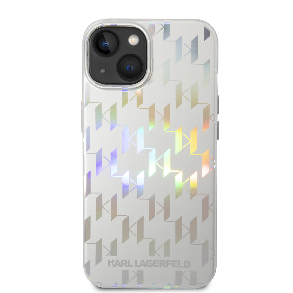 Puzdro pre Apple iPhone 14 Plus, Karl Lagerfeld, Monogram Iridescent, Strieborné