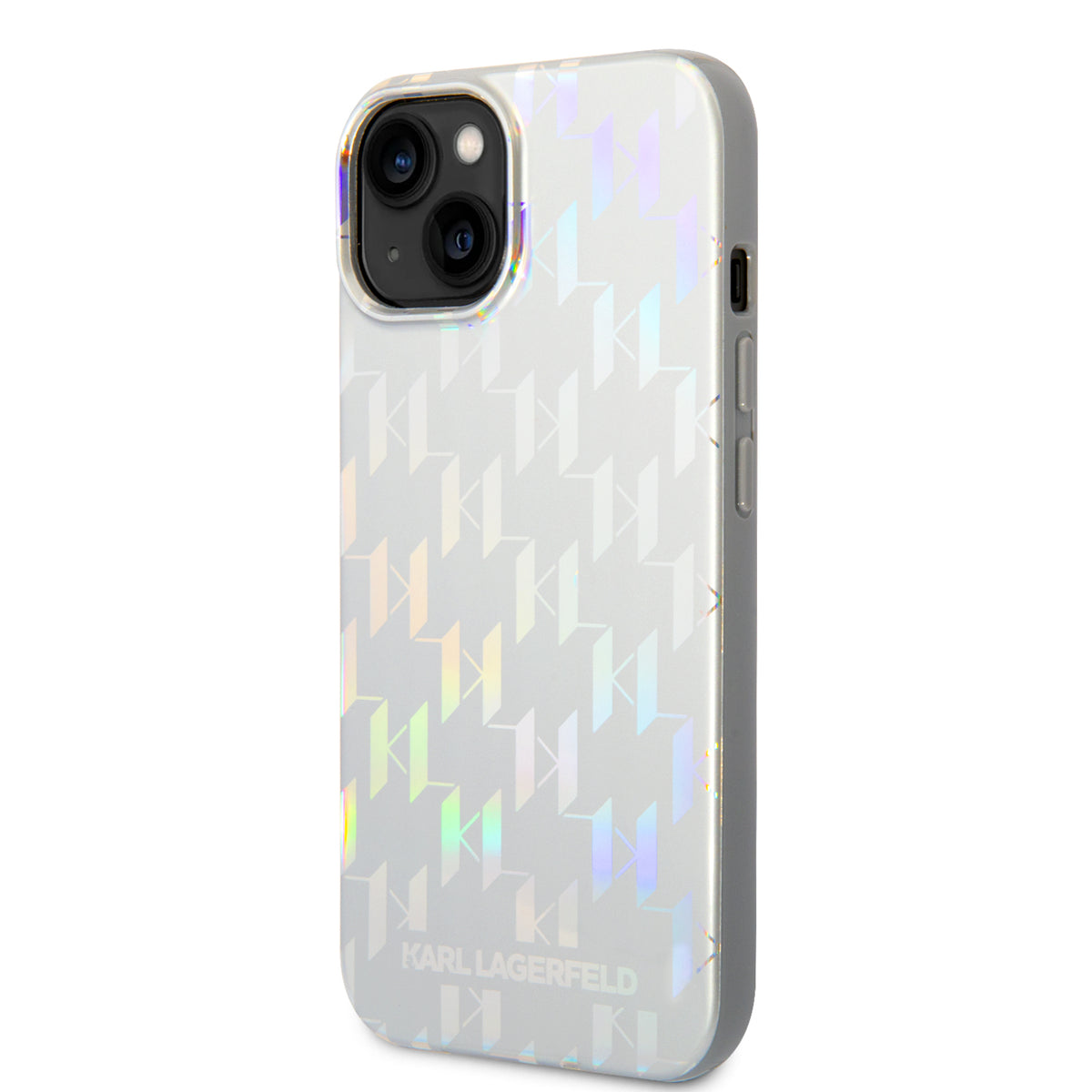 Puzdro pre Apple iPhone 14 Plus, Karl Lagerfeld, Monogram Iridescent, Strieborné