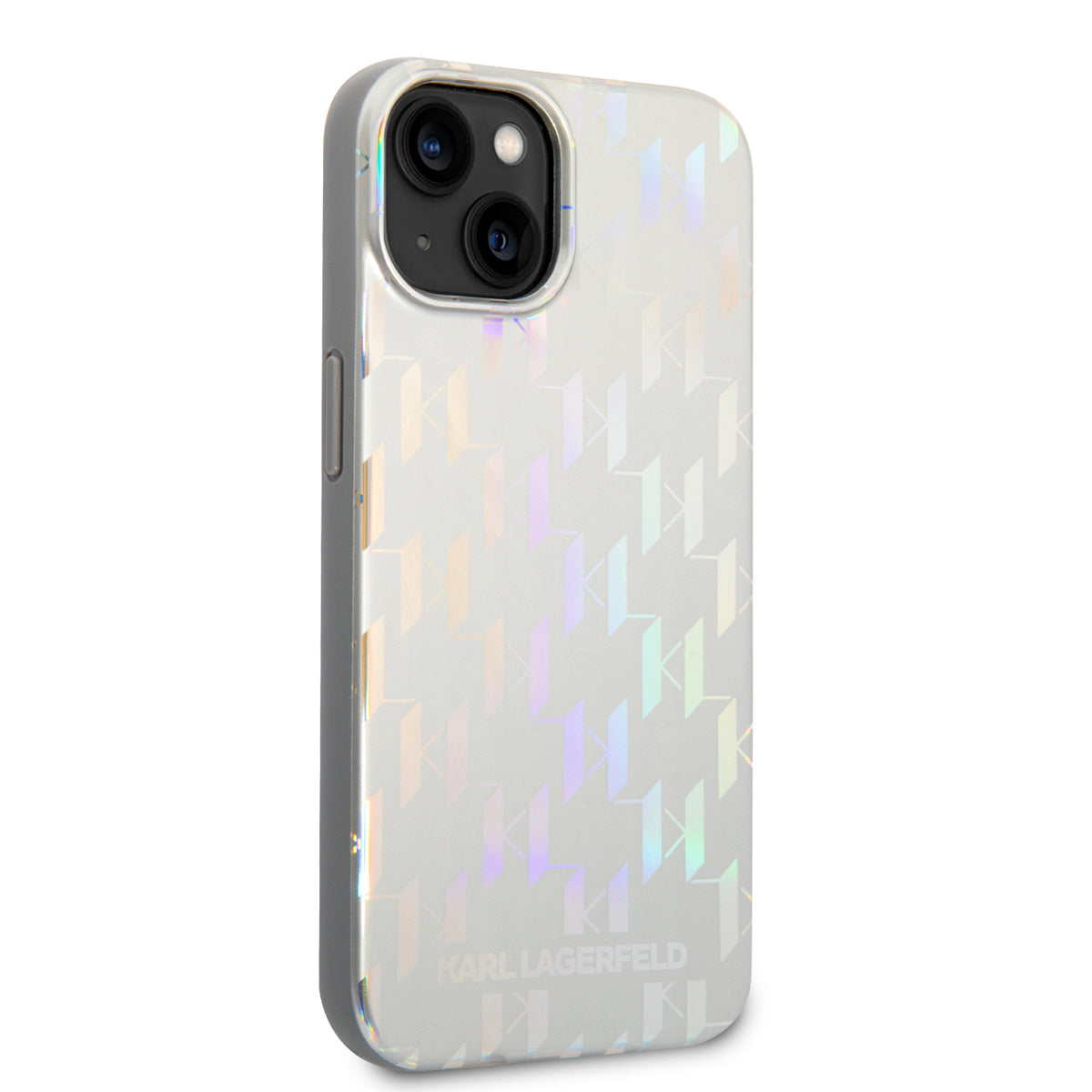 Puzdro pre Apple iPhone 14 Plus, Karl Lagerfeld, Monogram Iridescent, Strieborné