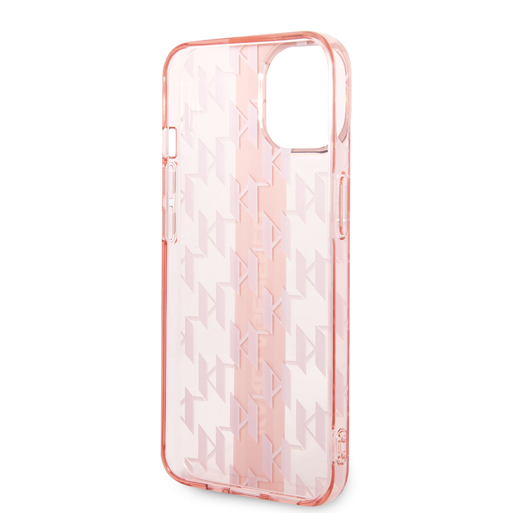 Puzdro pre Apple iPhone 14 Plus, Karl Lagerfeld, Monogram Stripe, Ružová