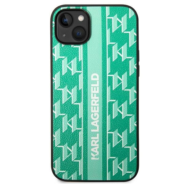 Puzdro pre Apple iPhone 14 Plus, Karl Lagerfeld, Monogram Stripe, Zelená