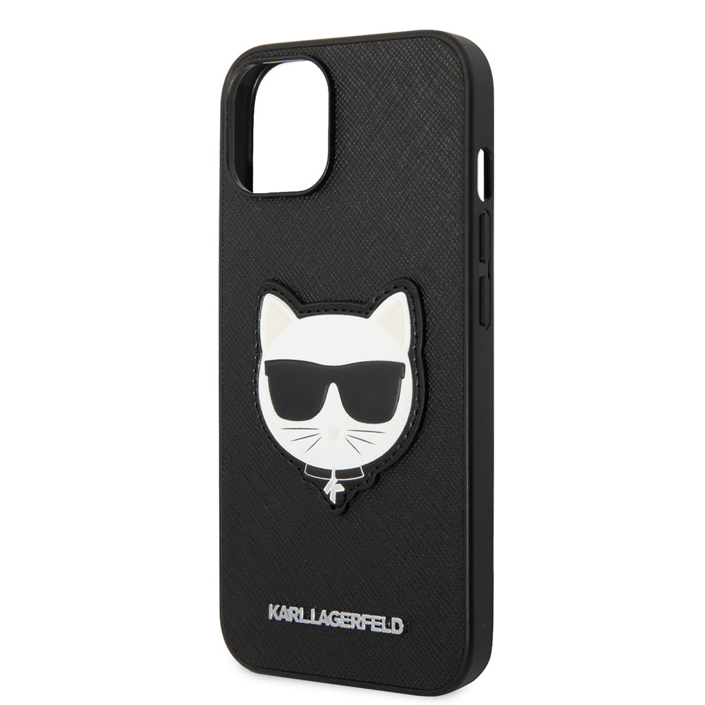 Puzdro pre Apple iPhone 14 Plus, Karl Lagerfeld, Saffiano Choupette's Head, Čierne