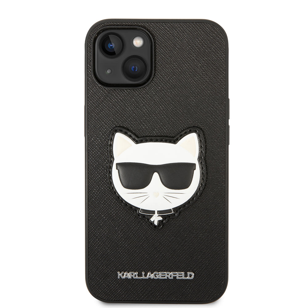 Puzdro pre Apple iPhone 14 Plus, Karl Lagerfeld, Saffiano Choupette's Head, Čierne