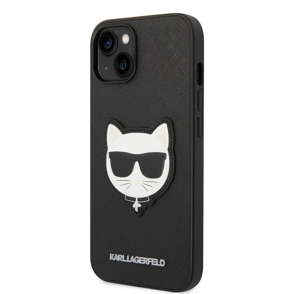 Puzdro pre Apple iPhone 14 Plus, Karl Lagerfeld, Saffiano Choupette's Head, Čierne