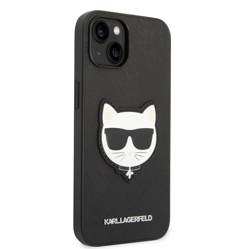 Puzdro pre Apple iPhone 14 Plus, Karl Lagerfeld, Saffiano Choupette's Head, Čierne