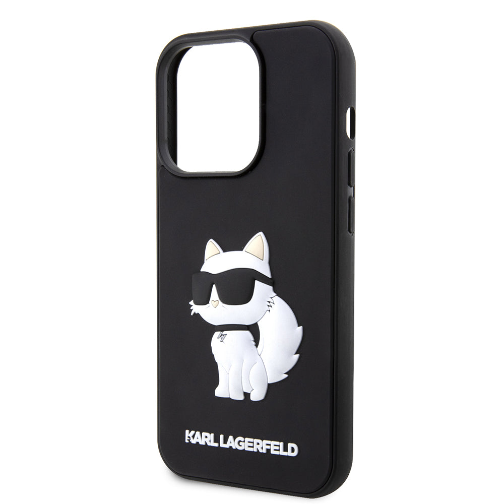 Case for Apple iPhone 14 Pro, Karl Lagerfeld, 3D Rubber Choupette, Black