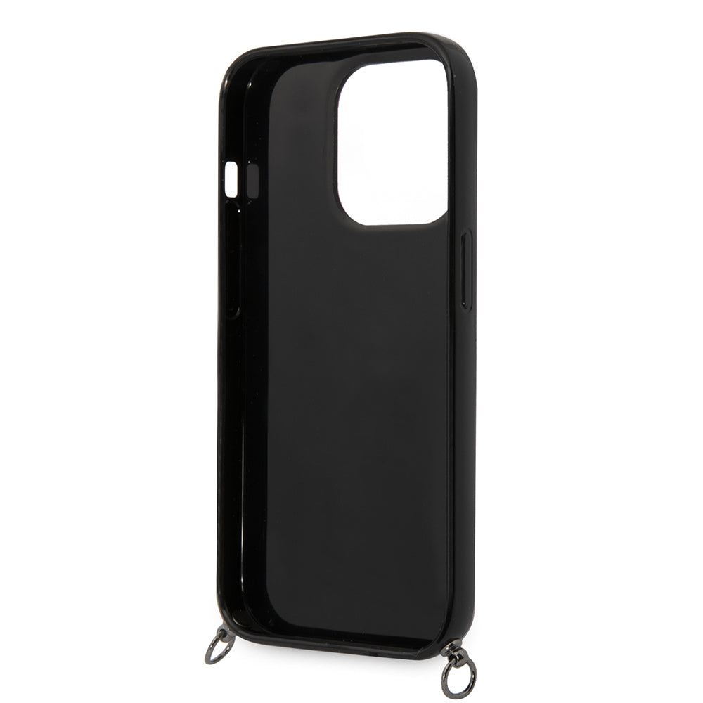 Puzdro pre Apple iPhone 14 Pro, Karl Lagerfeld, Color Stripes with Strap, Ružová