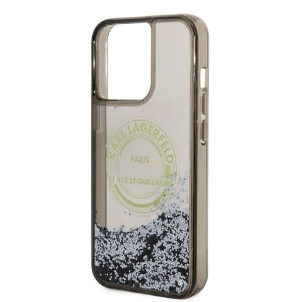 Puzdro pre Apple iPhone 14 Pro Max, Karl Lagerfeld, Liquid Glitter RSG, Čierne