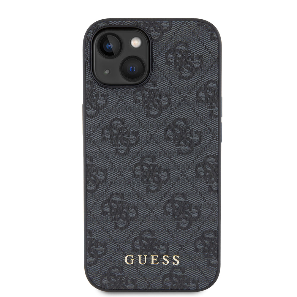 Puzdro pre Apple iPhone 15, Guess, 4G Metal Gold Logo, Sivé