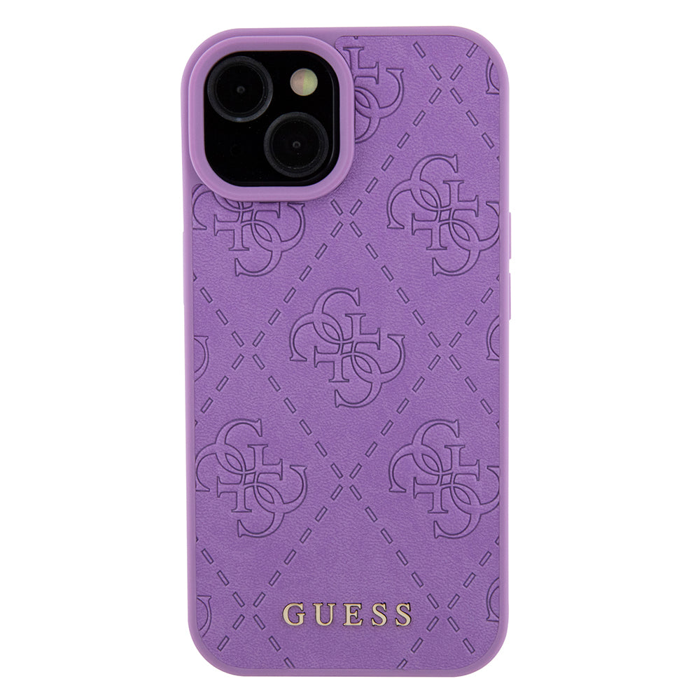 Puzdro pre Apple iPhone 15, Guess, 4G Stamped, Svetlofialové