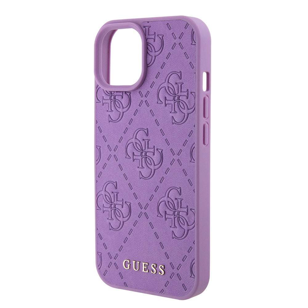 Puzdro pre Apple iPhone 15, Guess, 4G Stamped, Svetlofialové